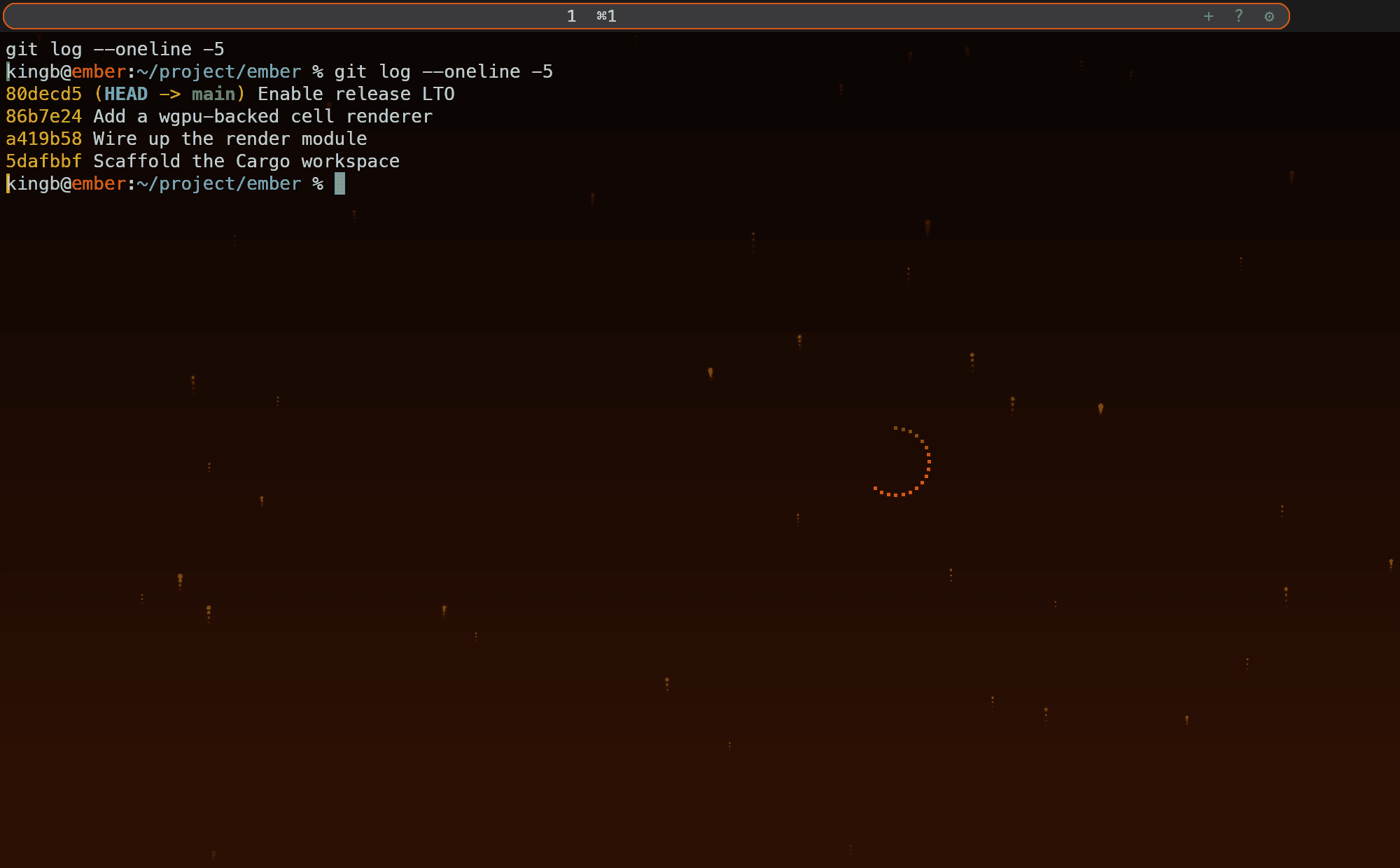 The hold-to-wisp ring closing around the cursor